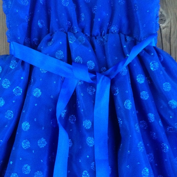 🔸 Sparkly Blue Polkadot Dress Navy|Royal Blue - Picture 3 of 7